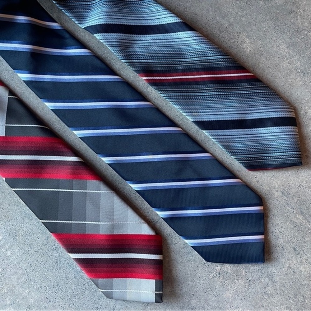 Vintage Striped Mens Ties Armando Collection , Hughes & Hatcher Bundle of 3